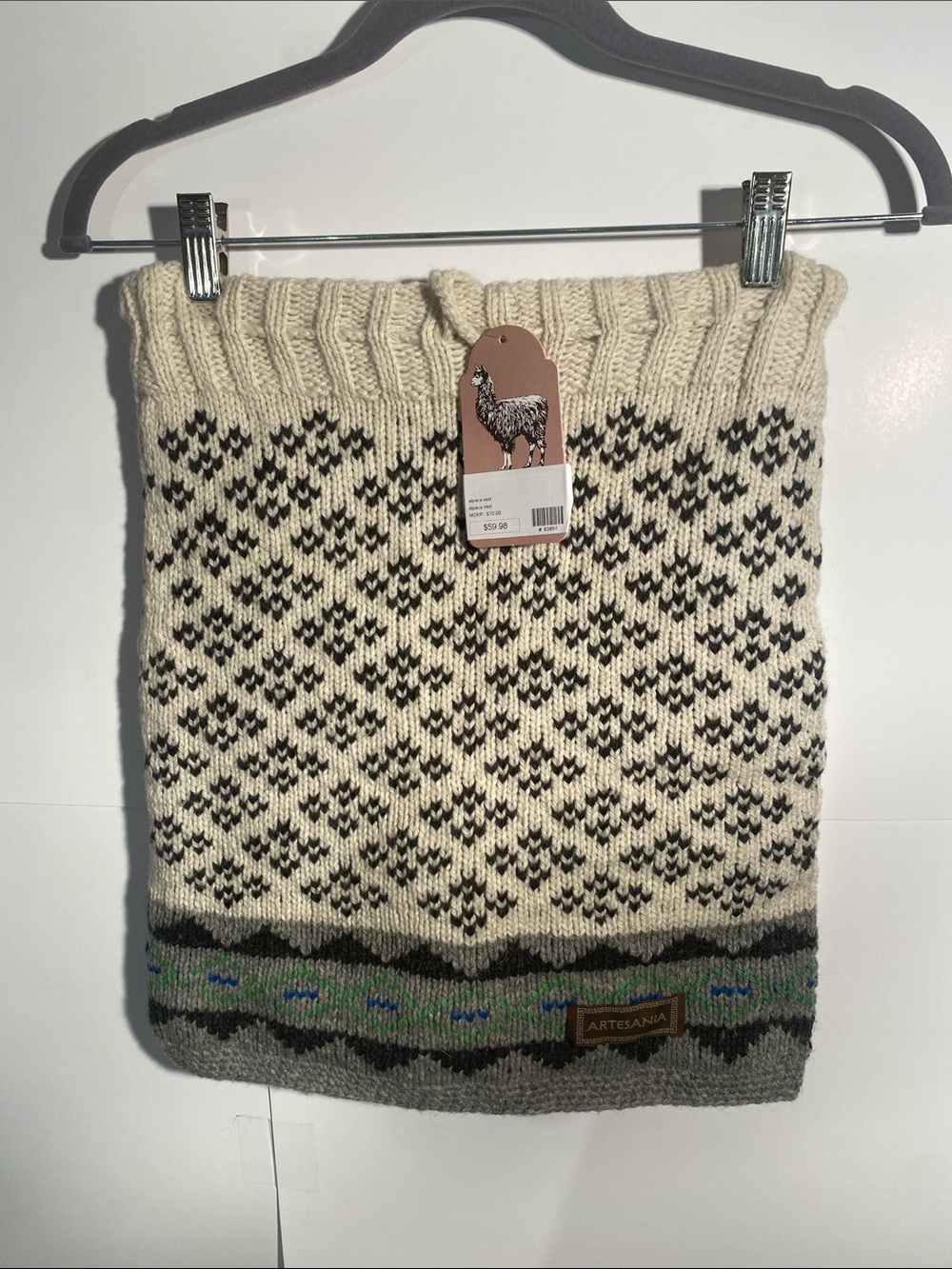 Artisan Cream and Black Patterned Mini Skirt